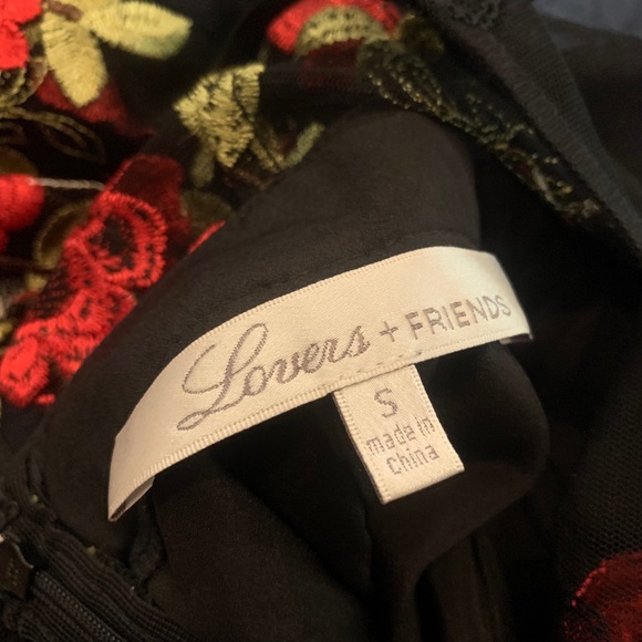 NWOT Lovers + Friends black and red floral lace romper jumpsuit - Picture 7 of 7